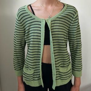 Green and black striped cami